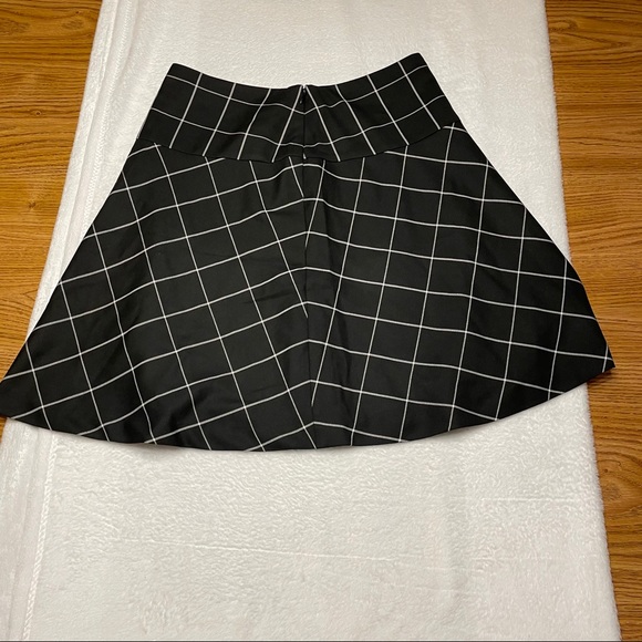 SOLD Halogen Black & White Checker A Line Skirt - Picture 3 of 7